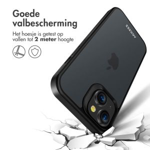 Accezz Rugged Frosted Backcover iPhone 15 - Zwart