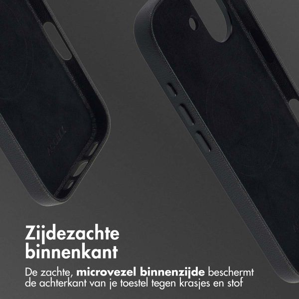 Accezz Echt leren hoesje + MagSafe Wallet Apple iPhone 17 - Onyx Black
