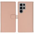 Selencia Echt Lederen Bookcase Samsung Galaxy S24 Ultra - Dusty Pink