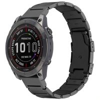 Accezz Mat Titanium bandje voor de Garmin Quickfit 22mm - Zwart
