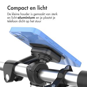 Accezz EasyLock telefoonhouder fiets - inclusief hoesje iPhone 15 Pro - Aluminium - 360 graden draaibaar - Zwart