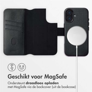 Accezz Leather Bookcase 2-in-1 met MagSafe iPhone 16  - Onyx Black