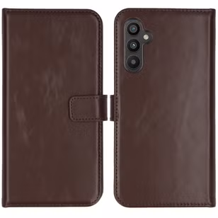 Selencia Echt Leren Bookcase Samsung Galaxy A34 (5G) - Bruin