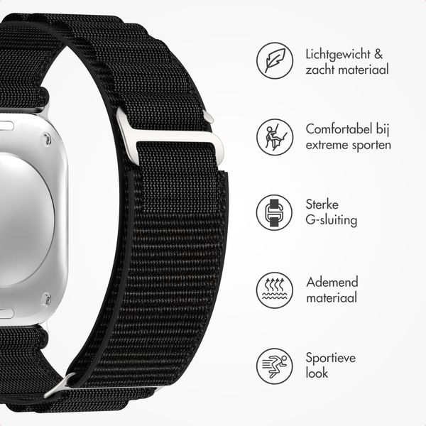 Accezz Nylon Alpine bandje Apple Watch | 38/40/41/42 mm - Zwart