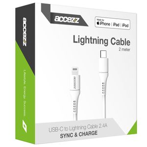 Accezz Lightning naar USB-C kabel - MFi certificering - 2 meter - Wit