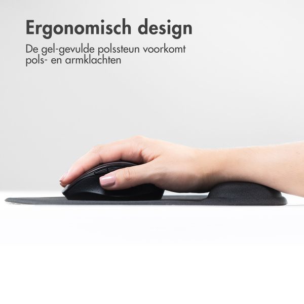 imoshion Ergonomische muismat  - Muismat met polssteun - 30 x 25 cm - Zwart