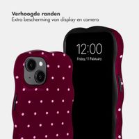 Selencia Vivid Wavy Backcover met MagSafe Apple iPhone 14 / 13 - Happy Dots Burgundy