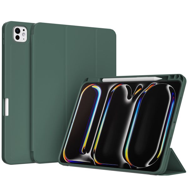 Accezz Smart Silicone Bookcase Apple iPad Pro 11 (2024) M4 - Donkergroen