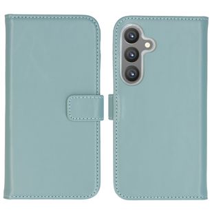 Selencia Echt Lederen Bookcase Samsung Galaxy S24 - Air Blue