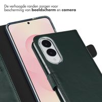 Selencia Echt Lederen Bookcase Samsung Galaxy S25 Edge - Groen