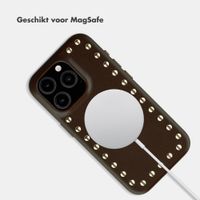 Selencia Studs Backcover met MagSafe Apple iPhone 15 Pro - Cacao Crush