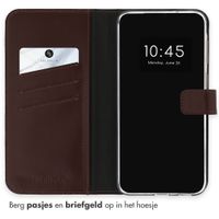 Selencia Echt Leren Bookcase Samsung Galaxy A57 (5G) - Donkerbruin
