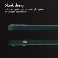 Accezz Vintage Leather Magsafe Backcover iPhone 15 - Smokey Green
