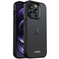 Accezz Rugged Frosted Backcover iPhone 14 Pro - Zwart