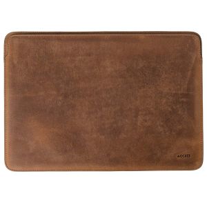 Accezz Leather Laptop hoes MacBook 14 inch - Laptopsleeve - Cognac