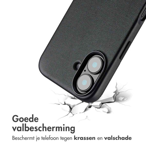 Accezz Echt leren hoesje + MagSafe Wallet Apple iPhone 16 - Onyx Black
