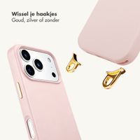 Selencia Rivièra MagSafe Backcover met afneembare haakjes iPhone 12 / 12 Pro - Sorbet Pink