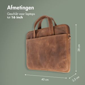 Accezz Leather Laptoptas 16 inch - Cognac