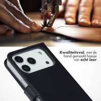 Selencia Echt Leren Bookcase Apple iPhone 17 Pro - Black