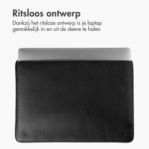 Accezz Leather Laptop hoes MacBook 14 inch - Laptopsleeve - Zwart