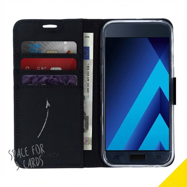 Accezz Wallet Softcase Bookcase Samsung Galaxy A3 (2017) - Zwart