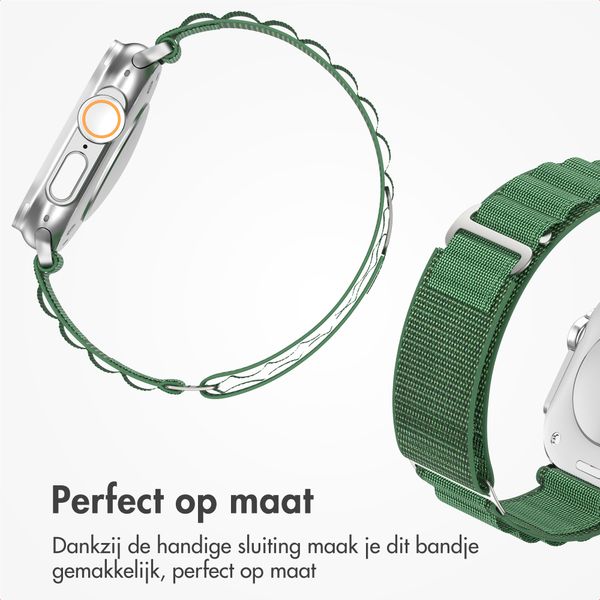 Accezz Nylon Alpine bandje Apple Watch | 44/45/46/49 mm - Olive Green