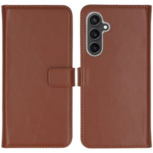 Selencia Echt Leren Bookcase Samsung Galaxy S23 FE - Lichtbruin