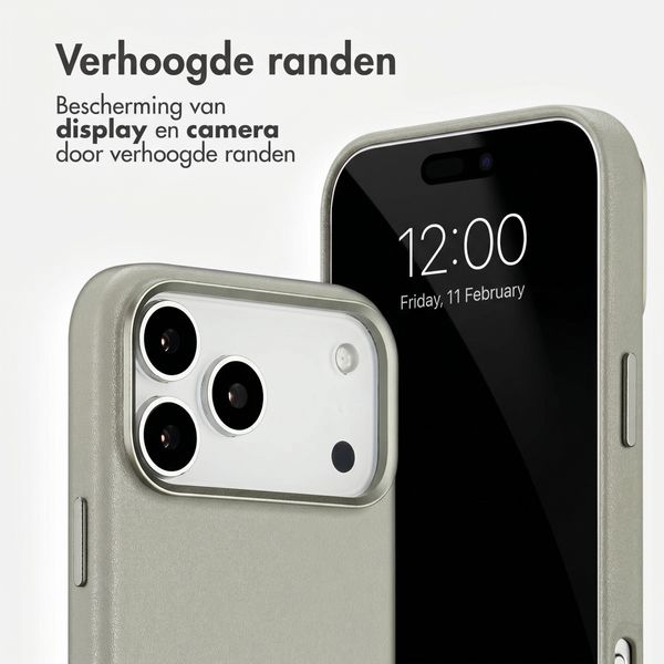 Accezz MagSafe Leather Backcover Apple iPhone 18 Pro Max / 17 Pro Max - Light Grey