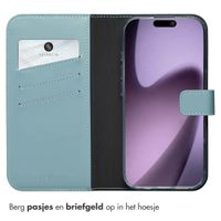 Selencia Echt Leren Bookcase Apple iPhone 17 - Light Blue
