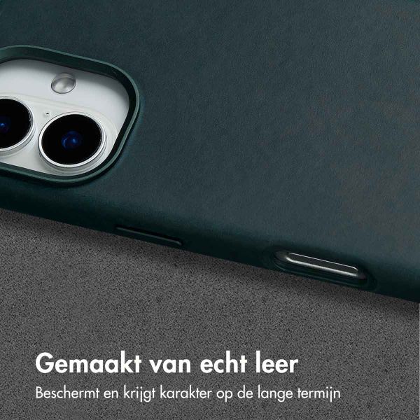 Accezz Vintage Leather Magsafe Backcover Apple iPhone 16 - Smokey Green