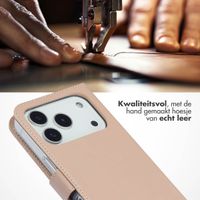Selencia Echt Leren Bookcase Apple iPhone 17 Pro - Dusty Pink