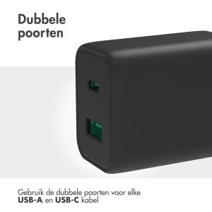 Accezz Power Plus Wall Charger - Oplader USB-C & USB aansluiting - Power Delivery - 33W - Zwart