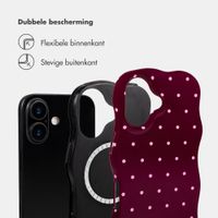 Selencia Vivid Wavy Backcover met MagSafe Apple iPhone 17 - Happy Dots Burgundy
