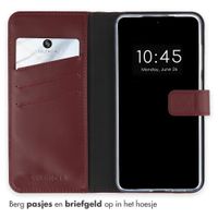 Selencia Echt Leren Bookcase Google Pixel 9A - Burgundy