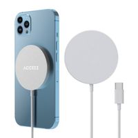 Accezz Wireless Charger USB-C - MagSafe en Qi2 Draadloze Oplader - 1 meter - Wit