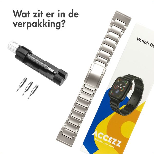 Accezz Mat Titanium bandje voor de Garmin Quickfit 26mm - Titanium