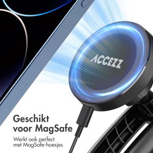 Accezz Telefoonhouder auto met MagSafe - Draadloze oplader - Dashboard en voorruit - Zwart