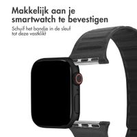 Accezz Magnetisch echt lederen bandje Apple Watch | 38/40/41/42 mm - Zwart