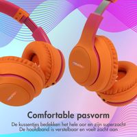 imoshion Draadloze Kinderkoptelefoon LED Light - Decibelbegrenzer - Met AUX kabel - Hot Pink / Apricot Orange Crush