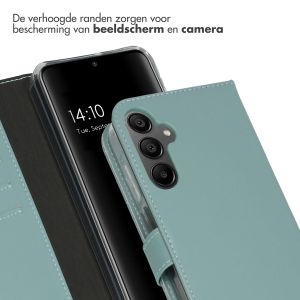 Selencia Echt Lederen Bookcase Samsung Galaxy A15 (5G/4G) - Air Blue