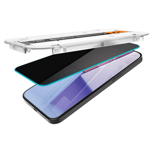 Spigen GLAStR Privacy EZ Fit Screenprotector + Applicator Apple iPhone 15 Pro Max