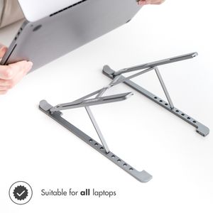 Accezz Laptop houder - Laptop standaard - Verstelbaar en opvouwbaar - Premium - Aluminium - Grijs