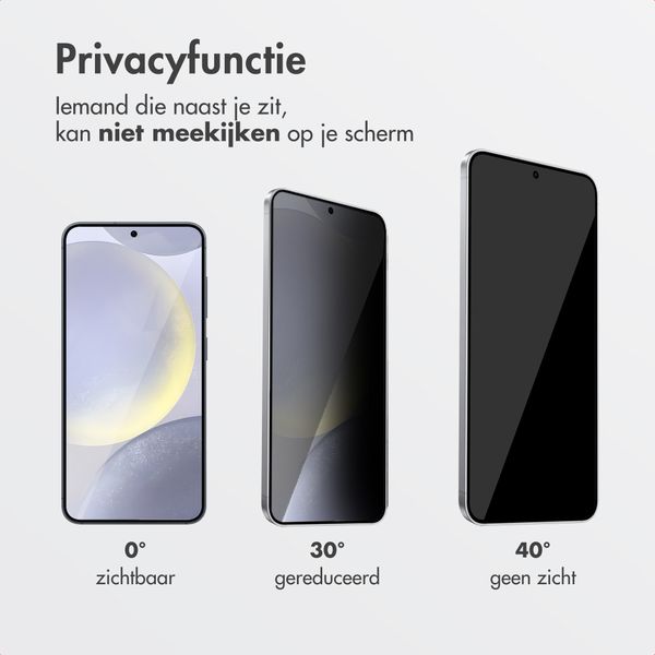 Accezz Gehard Glas Privacy Screenprotector + Applicator Samsung Galaxy S24 FE