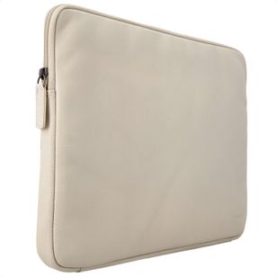 Accezz Leather Laptop hoes met rits 13-14 inch - Laptopsleeve - Beige
