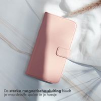 Selencia Echt Lederen Bookcase iPhone 15 Pro Max - Dusty Pink