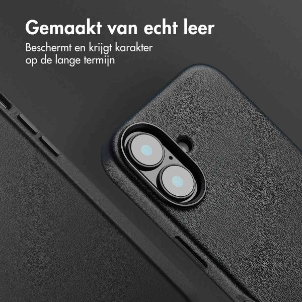 Accezz Echt leren hoesje + MagSafe Wallet Apple iPhone 16 - Onyx Black