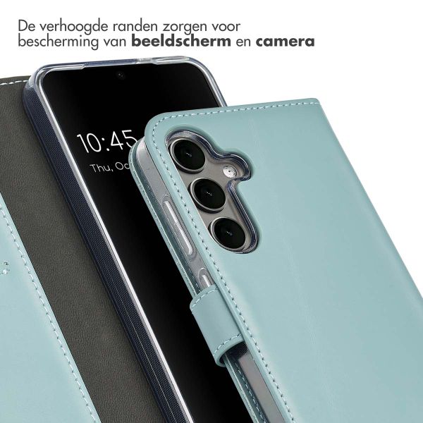 Selencia Echt Leren Bookcase Samsung Galaxy S25 - Air Blue