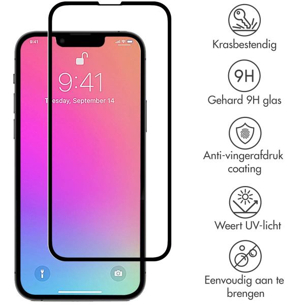 Selencia Gehard Glas Premium Screenprotector iPhone 13 / 13 Pro / 14 - Zwart