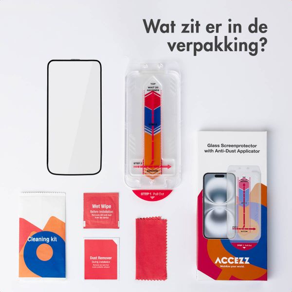 Accezz Gehard Glas Screenprotector + Applicator Apple iPhone 15 Pro Max