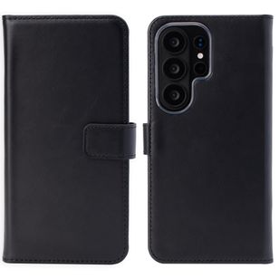 Selencia Echt Leren Bookcase Samsung Galaxy S26 Ultra - Zwart